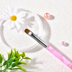 New Custom 2 In1 Double End Clean up Pure Kolinsky Sable French Manicure Nail Brush Nail Art With Dotting Tool #8 10 12 14 16