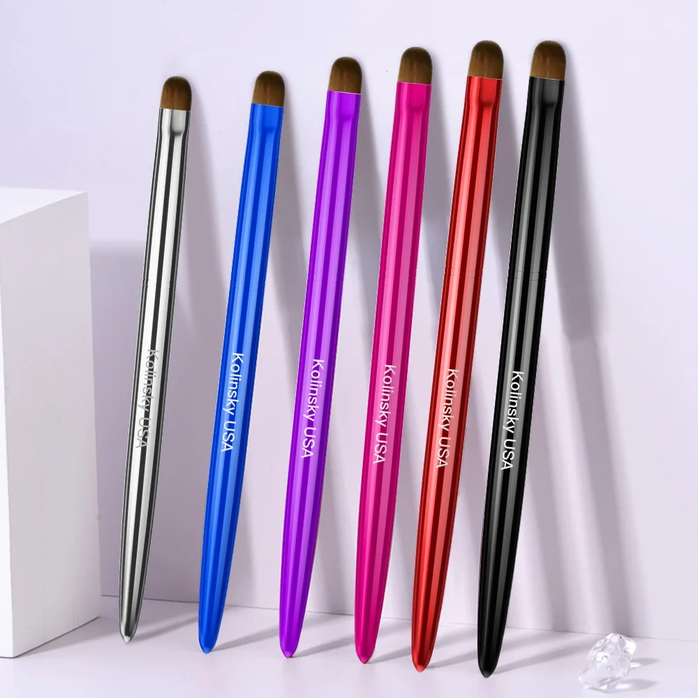 Premium Sable Hair Metal Handle Acrylic Nail Brush Custom 100% Kolinsky French Nail Brush