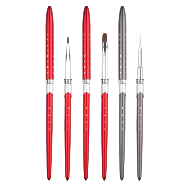 Hot Selling 3 PCS Nail Art Brushes Kit Painting Tools With Extension Gel Brush Liner Brush Nail Painting Set
