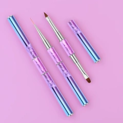 New Design Custom 5 PCS Gel Polish Brush for Nails Gradient Handle 3D Liner Oval Flat Nail Art Brush Set