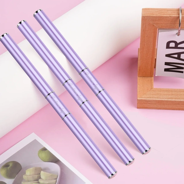 Popular Lavender Custom Logo Metal Handle Nail Art Brush Polish Gel Brush With Scraper