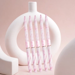 Hot Sale Custom Pink Marble Handle 3D Liner Oval Flat Detail Gel Polish Nail Art Brushes