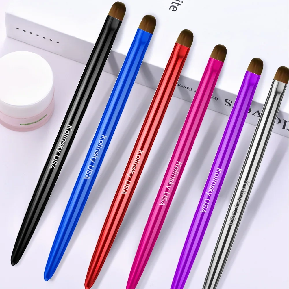 Premium Sable Hair Metal Handle Acrylic Nail Brush Custom 100% Kolinsky French Nail Brush