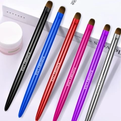 Premium Sable Hair Metal Handle Acrylic Nail Brush Custom 100% Kolinsky French Nail Brush