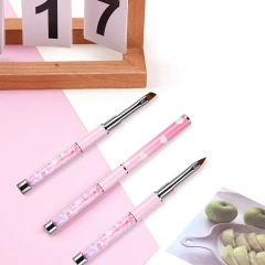 Customized LOGO Kolinsky and Nylon Gold Metal Handle Nail Brush Set Painting UV Gel Nail at Liner Brush