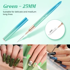 5 Color in 1 Set Nail Liner Pen Custom Logo Nail Art Brushes Super Thin Liner 7mm 9mm 15mm 20mm 25mm Liner Nail Art Brush Set