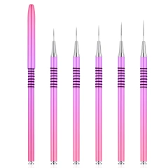 Luxury Pink Purple Gradient Nail Art Brush Set High Quality Nylon Gel Nail Brush Nail Art Liner Brush