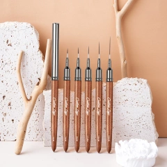 7 9 11 15 20 25mm New extra Thin Liner Brush Synthetic Hair 5pcs Nail Art Brush Set Wood Handle