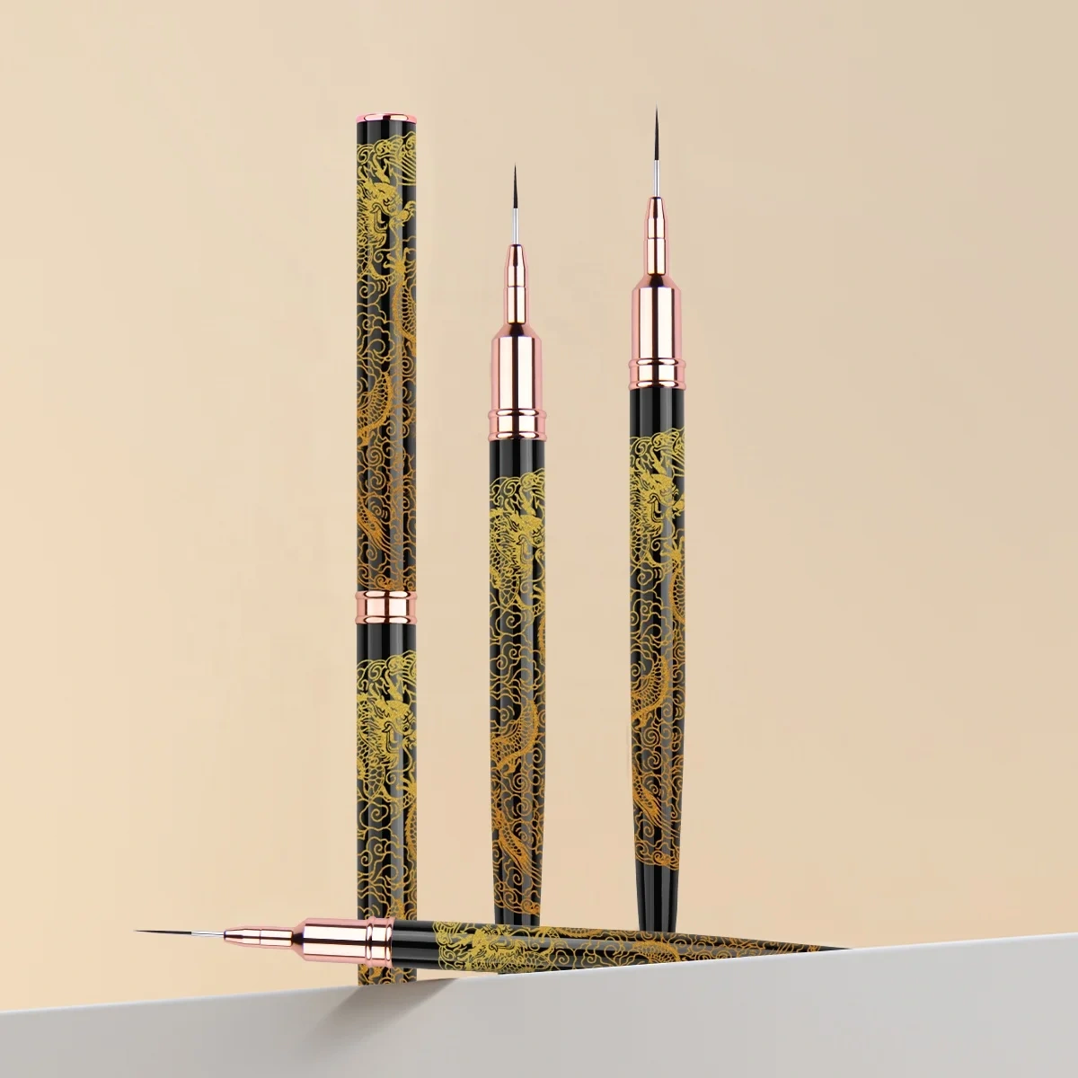 Dragon Professional Nail Art Liner Brush Long Drawing Pen with Thin Metal Kolinsky Acrylic/Nylon for Nail Painting
