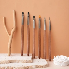 9pcs Set Nylon Hair Gel Nail Brush Set Wood Handle Stroke Liner 7 9 11m Ombre Nail Art Brush