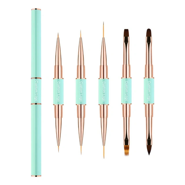 High Quality Private Label 5 Different Size Liner Brush Nail Art Brush Set 3D Nail Art Gel Brush