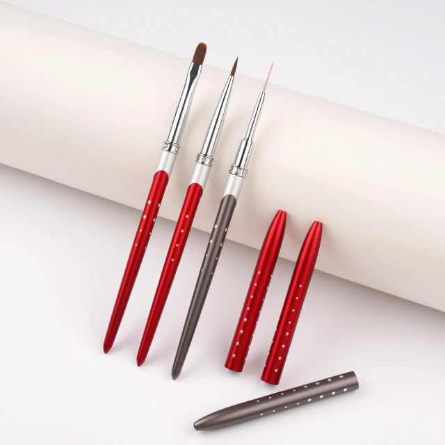 Hot Selling 3 PCS Nail Art Brushes Kit Painting Tools With Extension Gel Brush Liner Brush Nail Painting Set