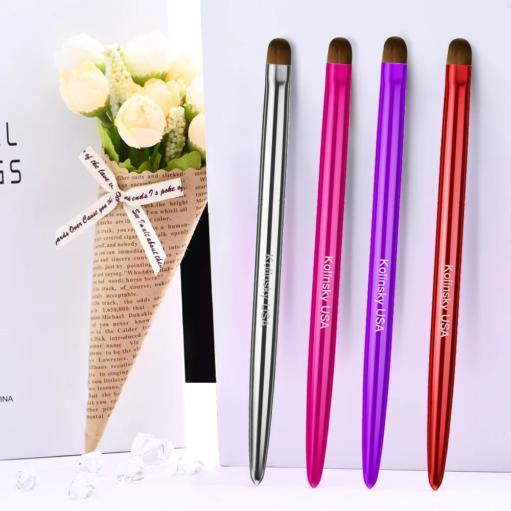 Premium Sable Hair Metal Handle Acrylic Nail Brush Custom 100% Kolinsky French Nail Brush