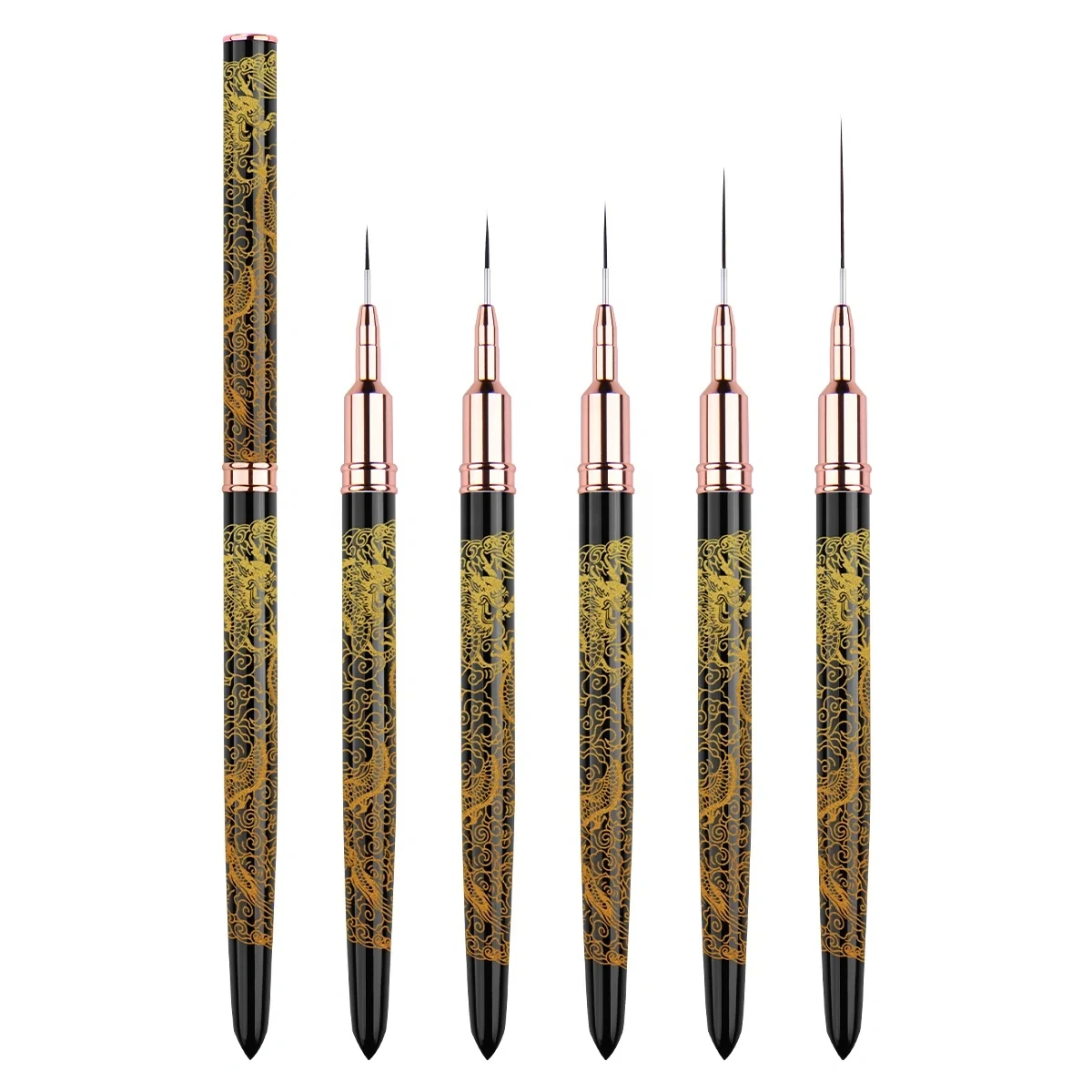 Dragon Professional Nail Art Liner Brush Long Drawing Pen with Thin Metal Kolinsky Acrylic/Nylon for Nail Painting