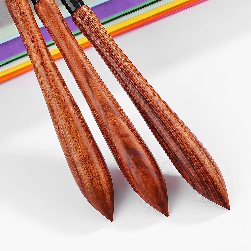 2023 New Trend Sandalwood Pole Synthetic Hai Nail Art Ombre Brushes Private Label Custom Gradient Ombre Nail Brush for Gel Nails