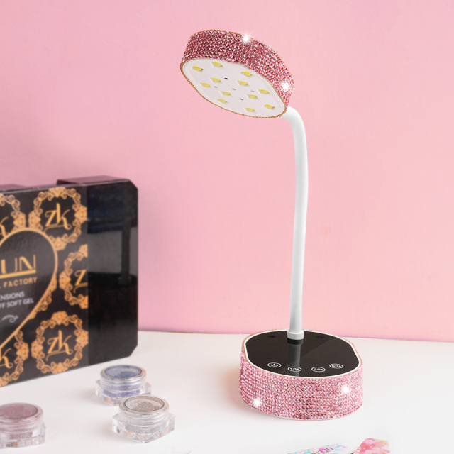36W Pink Diamond Portable Nails Table Lamp Dryer Cordless Led Nail Lamp Rechargeable Uv Light Lamp for Nail