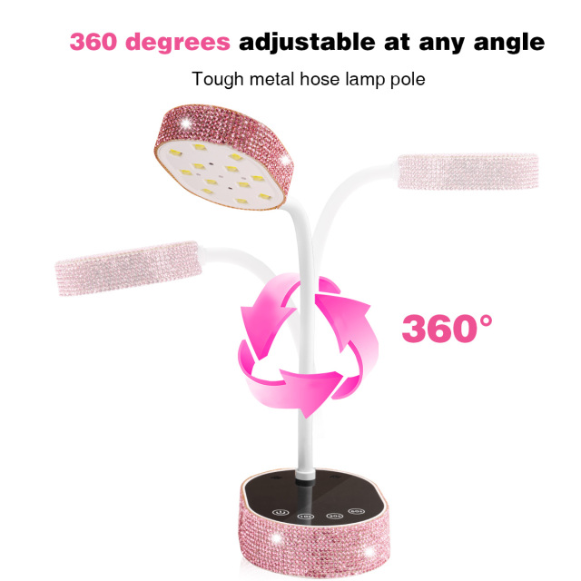 36W Pink Diamond Portable Nails Table Lamp Dryer Cordless Led Nail Lamp Rechargeable Uv Light Lamp for Nail