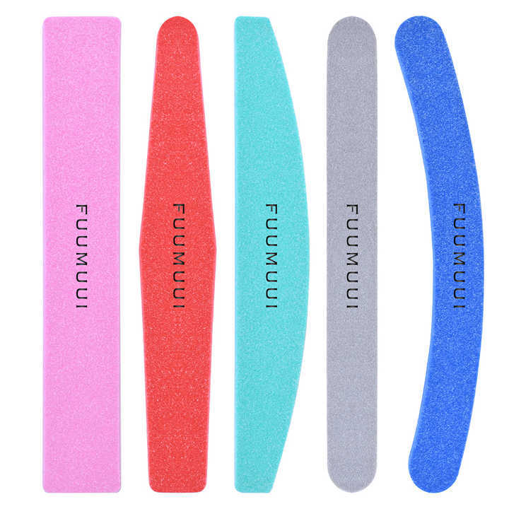 Colorful Sponge Nail Buffer Durable Different Shape Nail File for  100/180 Custom Logo