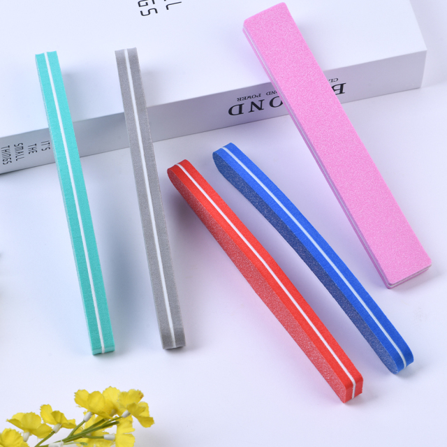 Colorful Sponge Nail Buffer Durable Different Shape Nail File for  100/180 Custom Logo