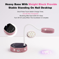 36W Pink Diamond Portable Nails Table Lamp Dryer Cordless Led Nail Lamp Rechargeable Uv Light Lamp for Nail