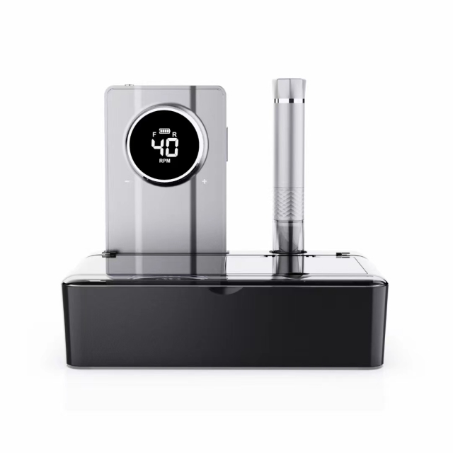 Luxury  Portable Nail Drill Wireless Black/Gray/Silver Electric Nail Drill Machine Rechargeable 40000 Rpm With Vacuum System