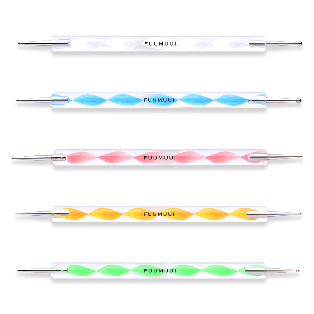2022 Hot Sale 5 Pc 2 Way Dotting Pen Tool Nail Art Tip Dot Paint Manicure Kit