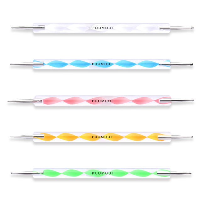 2022 Hot Sale 5 Pc 2 Way Dotting Pen Tool Nail Art Tip Dot Paint Manicure Kit