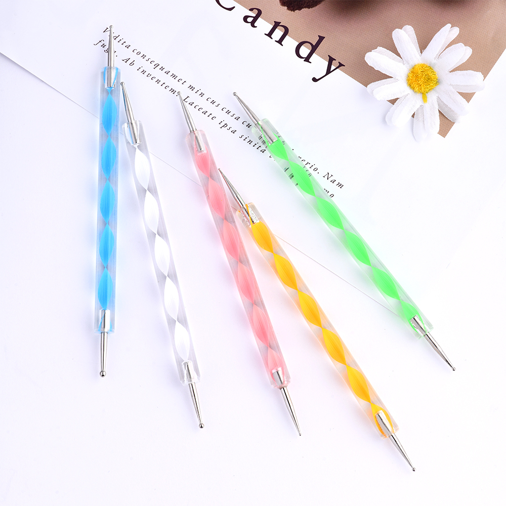 2022 Hot Sale 5 Pc 2 Way Dotting Pen Tool Nail Art Tip Dot Paint Manicure Kit