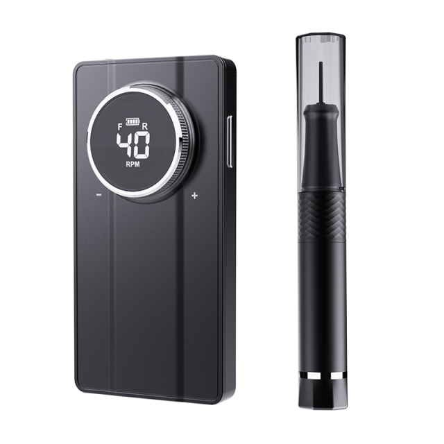 Luxury  Portable Nail Drill Wireless Black/Gray/Silver Electric Nail Drill Machine Rechargeable 40000 Rpm With Vacuum System
