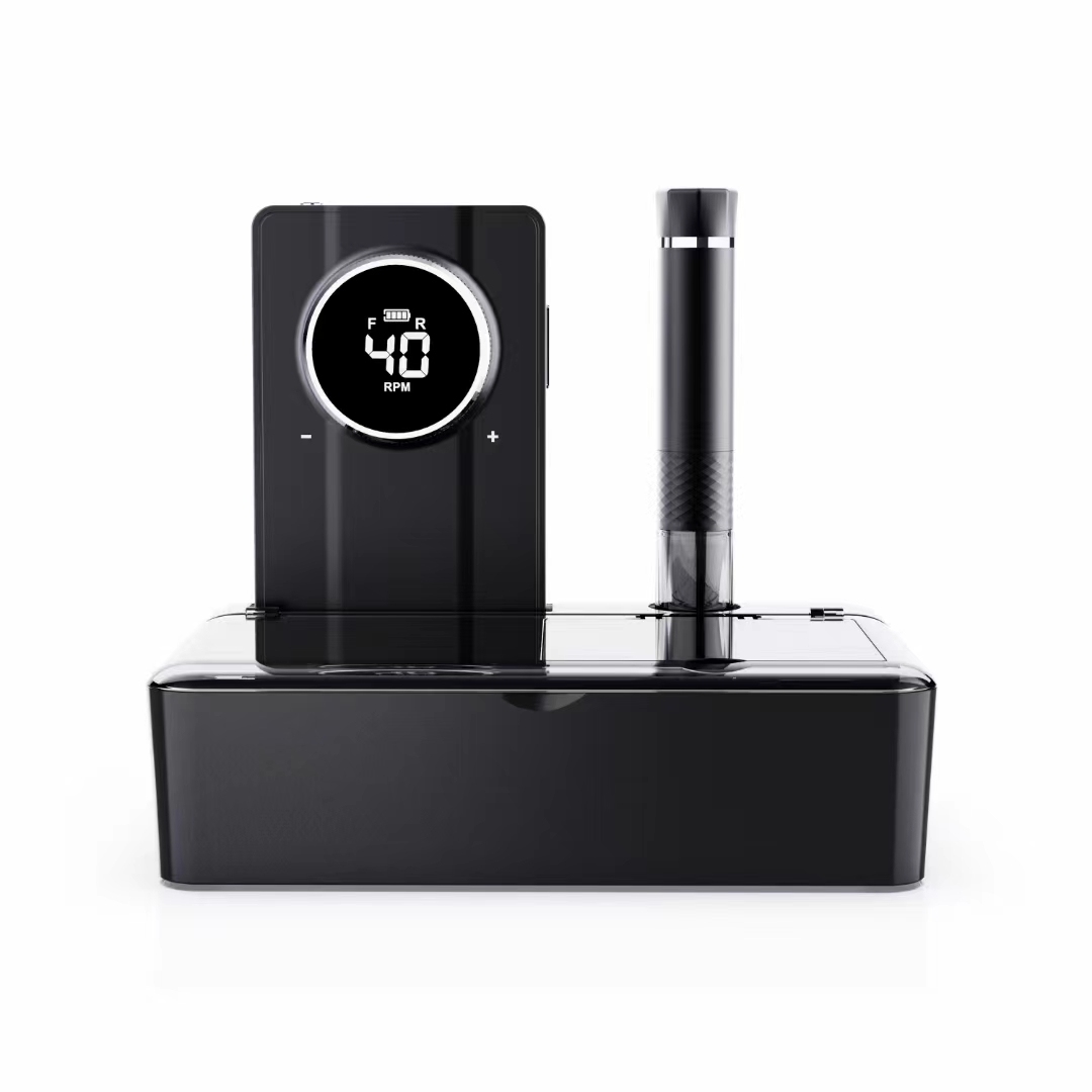 Luxury  Portable Nail Drill Wireless Black/Gray/Silver Electric Nail Drill Machine Rechargeable 40000 Rpm With Vacuum System