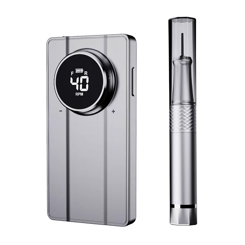 Luxury  Portable Nail Drill Wireless Black/Gray/Silver Electric Nail Drill Machine Rechargeable 40000 Rpm With Vacuum System