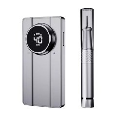 Luxury  Portable Nail Drill Wireless Black/Gray/Silver Electric Nail Drill Machine Rechargeable 40000 Rpm With Vacuum System