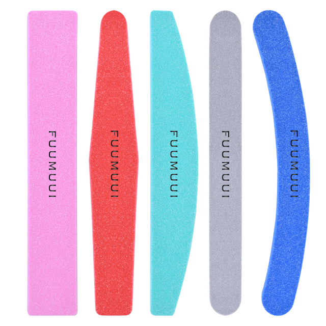 Colorful Sponge Nail Buffer Durable Different Shape Nail File for  100/180 Custom Logo