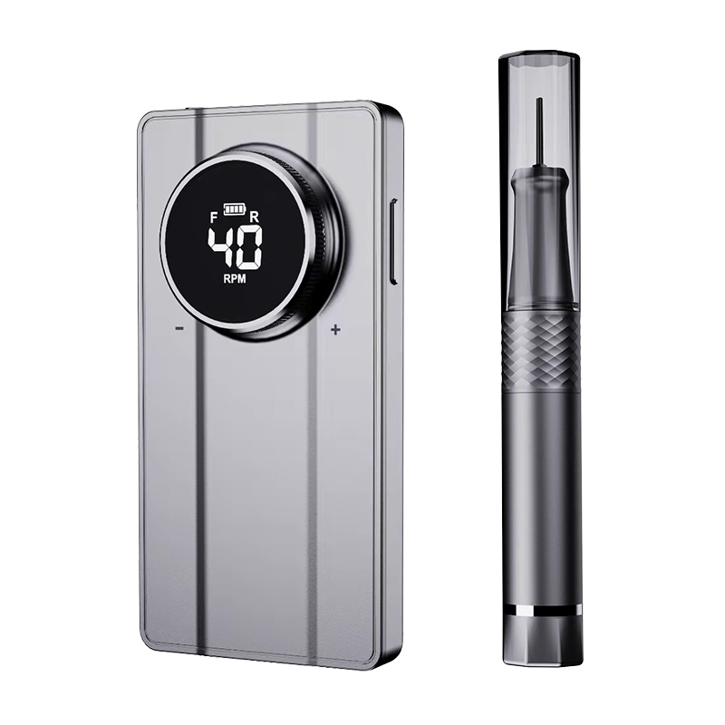 Luxury  Portable Nail Drill Wireless Black/Gray/Silver Electric Nail Drill Machine Rechargeable 40000 Rpm With Vacuum System