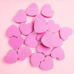 Professional Pink Heart Shaped Nail Files 100/180 Double Custom Logo Mini Nail File