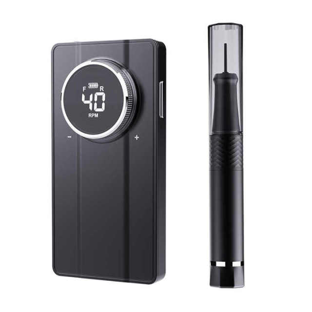 Luxury  Portable Nail Drill Wireless Black/Gray/Silver Electric Nail Drill Machine Rechargeable 40000 Rpm With Vacuum System