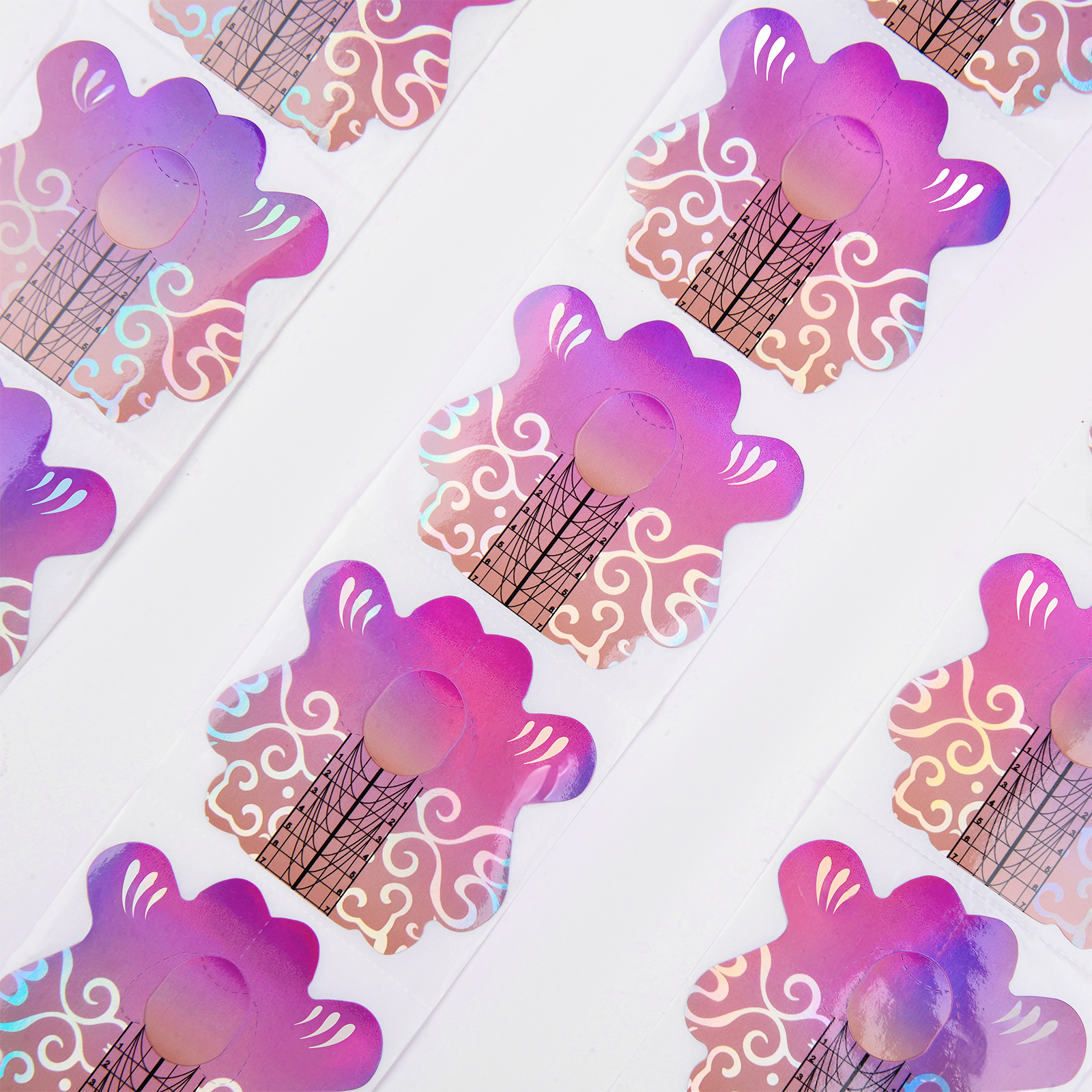 ZEKUN Professional Nail Forms Holographic Logo Print Extreme 500 Pcs