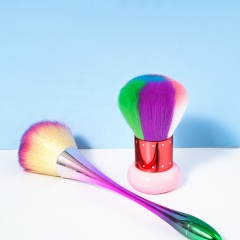 Professional Nail Brush Manufacturer Low MOQ  Rainbow Metal Handle Nail Brush Cleaning Nail Dust Brush