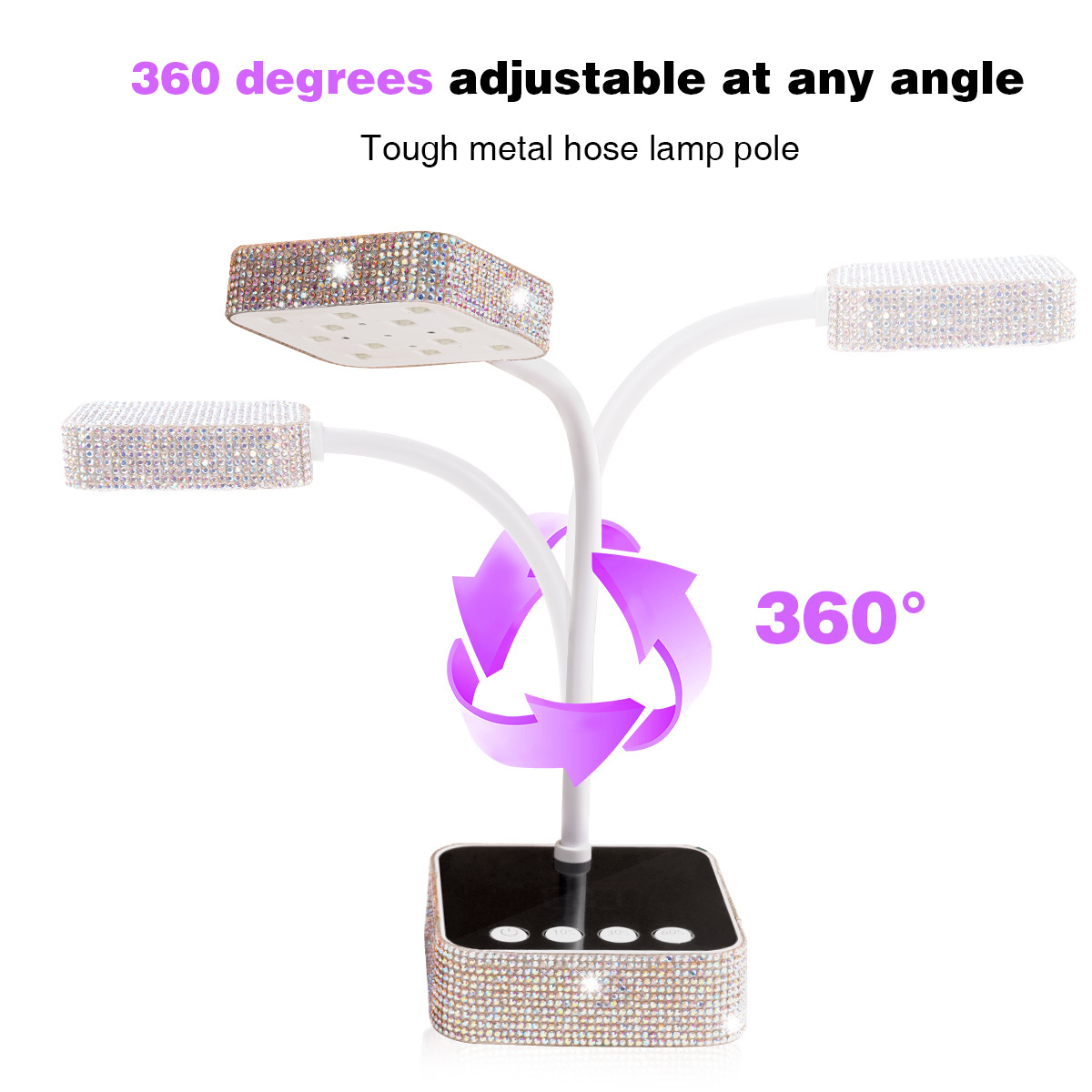 High Quality Diamond Style Portable Nail Dryer Cordless Rechargeable Table Gel UV Led Nail Lamp 36W