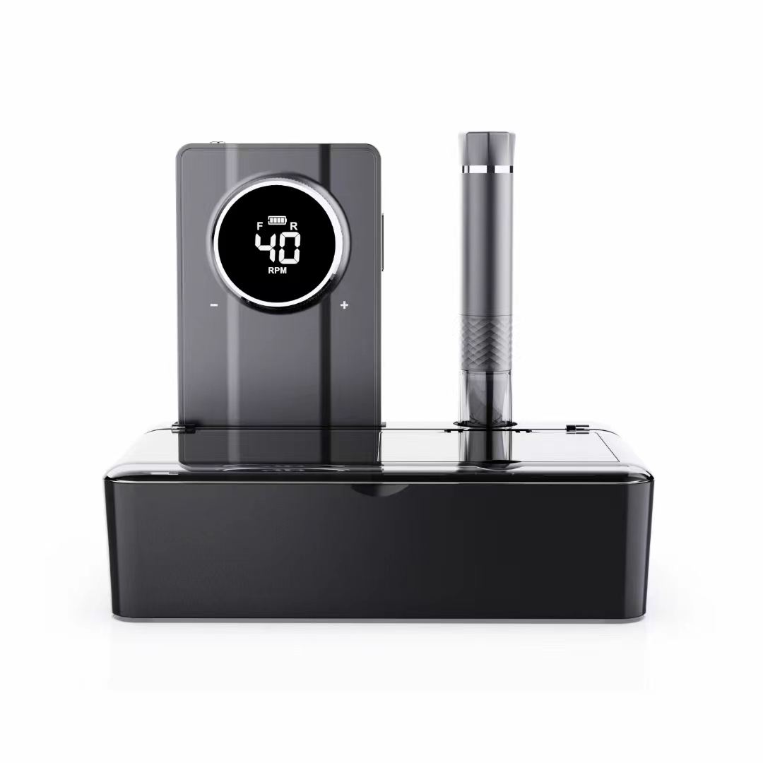 Luxury  Portable Nail Drill Wireless Black/Gray/Silver Electric Nail Drill Machine Rechargeable 40000 Rpm With Vacuum System