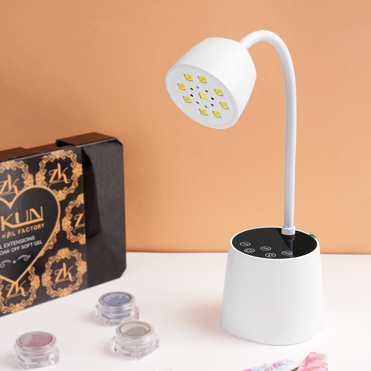 27W White Nail Desk Lamp Mini Nail Lamp Wireless Rechargeable Professional Sun Led Uv Nail Lamps for Gel Nail
