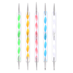 2022 Hot Sale 5 Pc 2 Way Dotting Pen Tool Nail Art Tip Dot Paint Manicure Kit