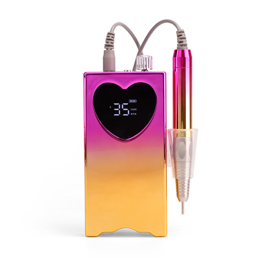 Luxury Gradient Gold Nail Tech Supplies Nail Drill Customized Logo 35000rpm Electric Nail Drill Machine Professional