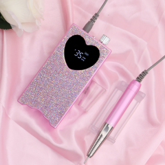 Hot Seller 85W Portable Rechargeable Electric Nail Drill Machine 35000rpm Professional  Brushless Nail Drill Pink Diamond