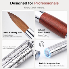 2026 Trending 100% Kolinsky Sable Brush Nails Acrylic Private Label the Best Acrylic Nail Brush for Acrylic Nails