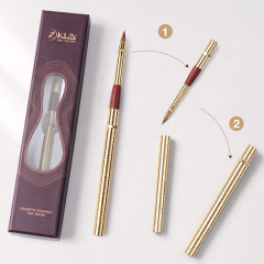 2026 New Magnetic 100% Kolinsky Nail Brush Privatel Label Custom Portable Metal Handle Gold Nails Brush Acrylic Kolinsky #2/4/6