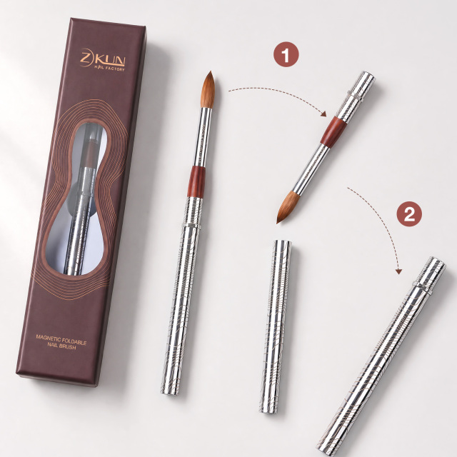 2026 Trending 100% Kolinsky Sable Brush Nails Acrylic Private Label the Best Acrylic Nail Brush for Acrylic Nails