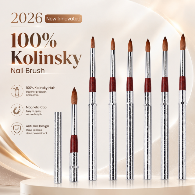 2026 Trending 100% Kolinsky Sable Brush Nails Acrylic Private Label the Best Acrylic Nail Brush for Acrylic Nails
