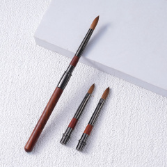 Professional 100% Kolinsky Sable Nail Brush Set 3 Interchangeable Replaceable Heads Acrylic Brush for Nails