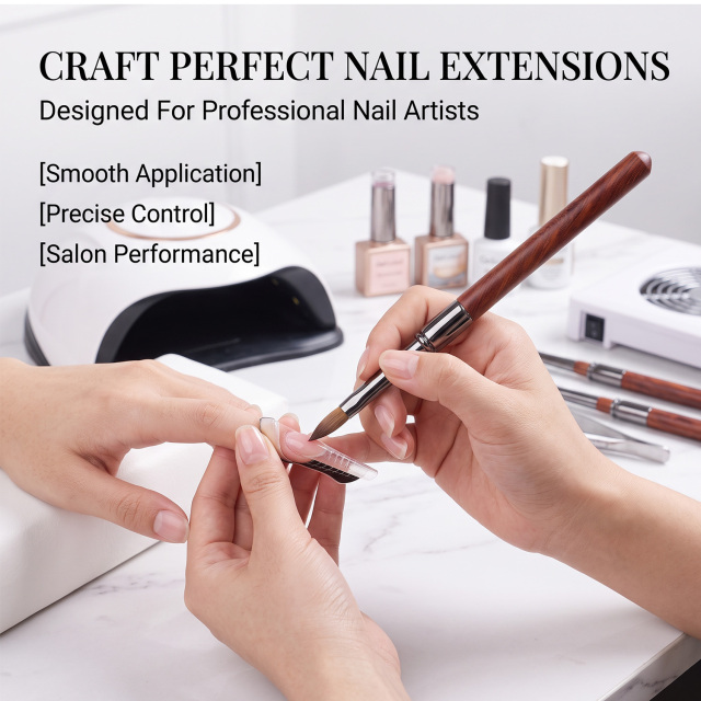 Professional 100% Kolinsky Sable Nail Brush Set 3 Interchangeable Replaceable Heads Acrylic Brush for Nails